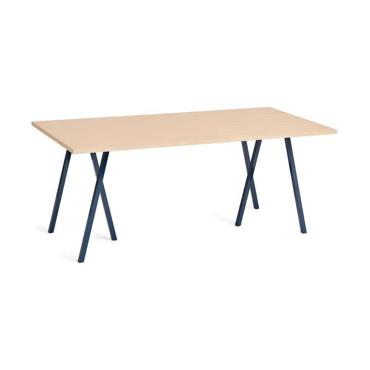 Loop Stand incl. support eettafel 87,5x180 cm - Deep blue-clear lacq. oak - HAY