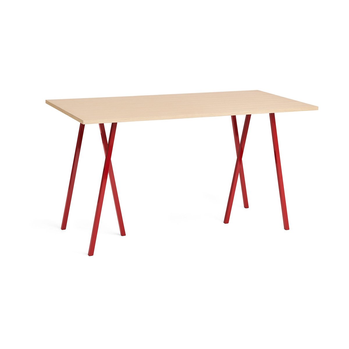 HAY Loop Stand incl. support eettafel 87,5x180 cm Maroon red-clear lacq. oak