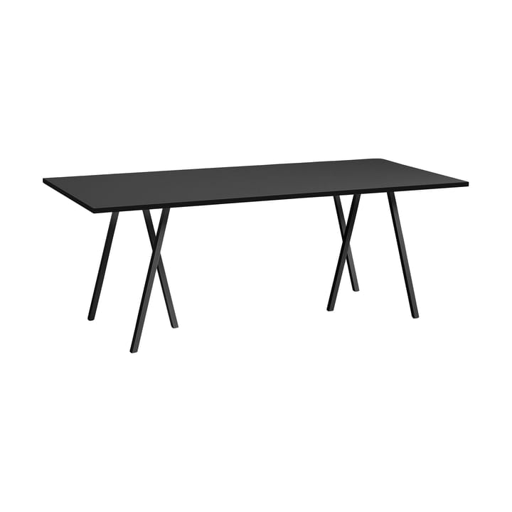 Loop Stand incl. support eettafel 92,5x200 cm - Black-black linoleum-black ash - HAY