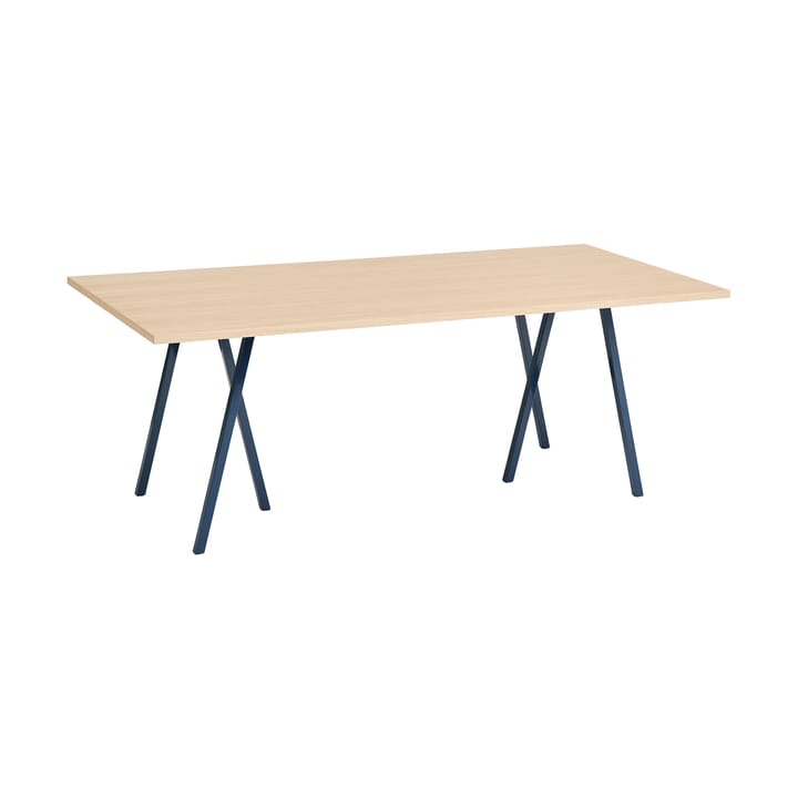 Loop Stand incl. support eettafel 92,5x200 cm - Deep blue-clear lacq. oak - HAY