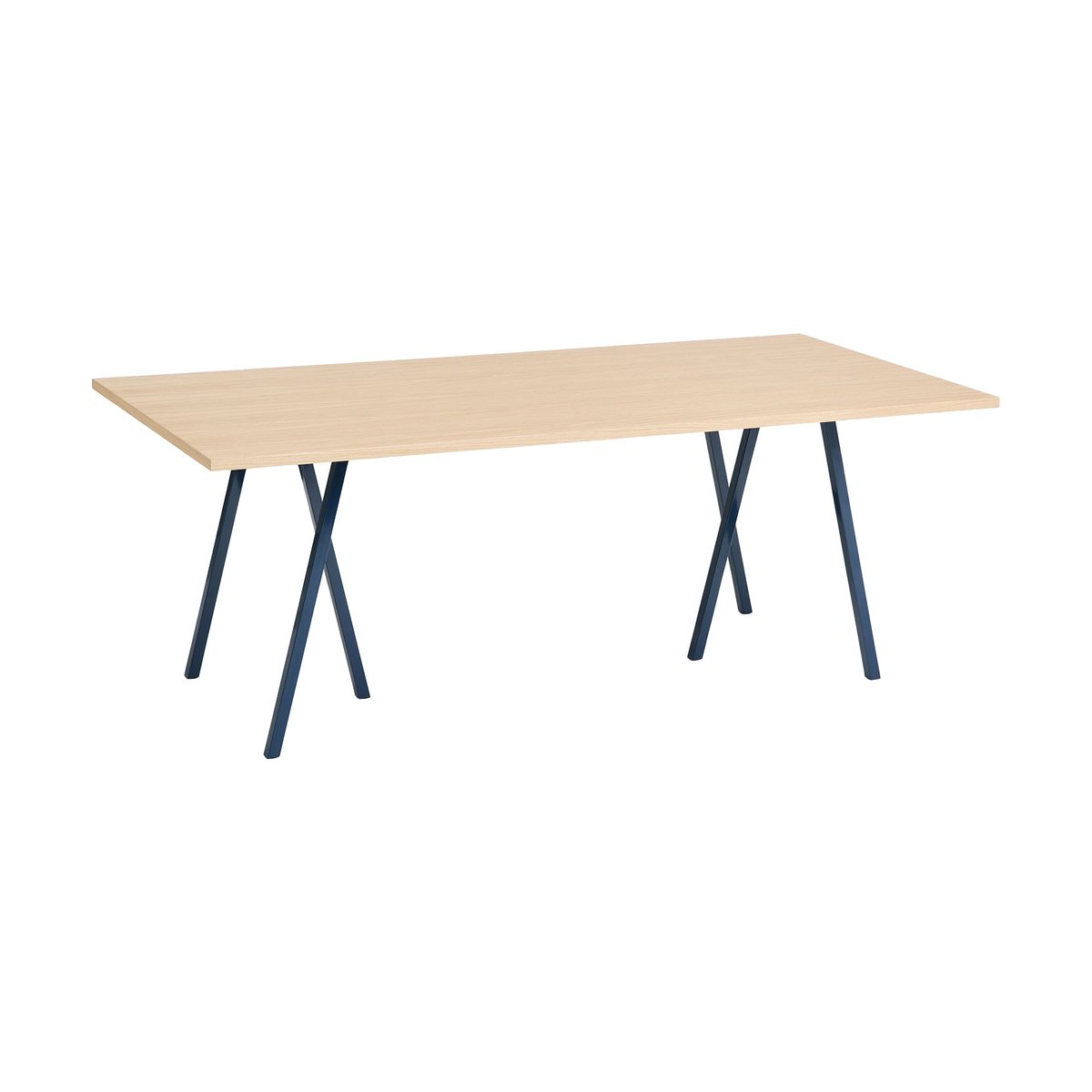 HAY Loop Stand incl. support eettafel 92,5x200 cm Deep blue-clear lacq. oak