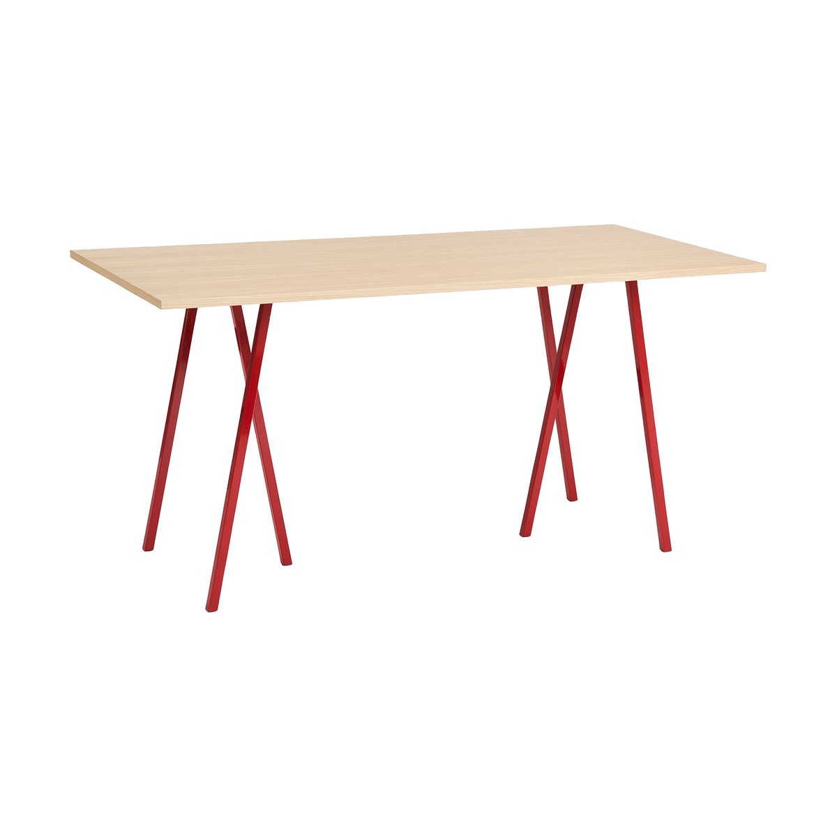 HAY Loop Stand incl. support eettafel 92,5x200 cm Maroon red-clear lacq. oak