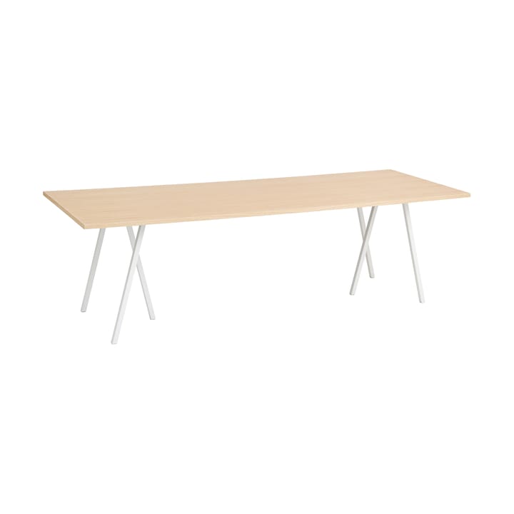 Loop Stand incl. support eettafel 92,5x250 cm - White-clear lacq. oak - HAY