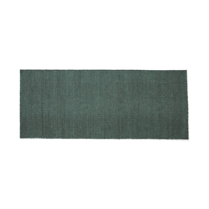 Moiré kelim vloerkleed 80x200 cm - Emerald green - HAY