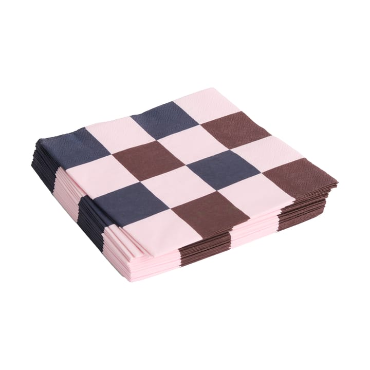 Pattern Dinner Check servet 40x40 cm 20-pack - Light pink-bordeaux-black M - HAY