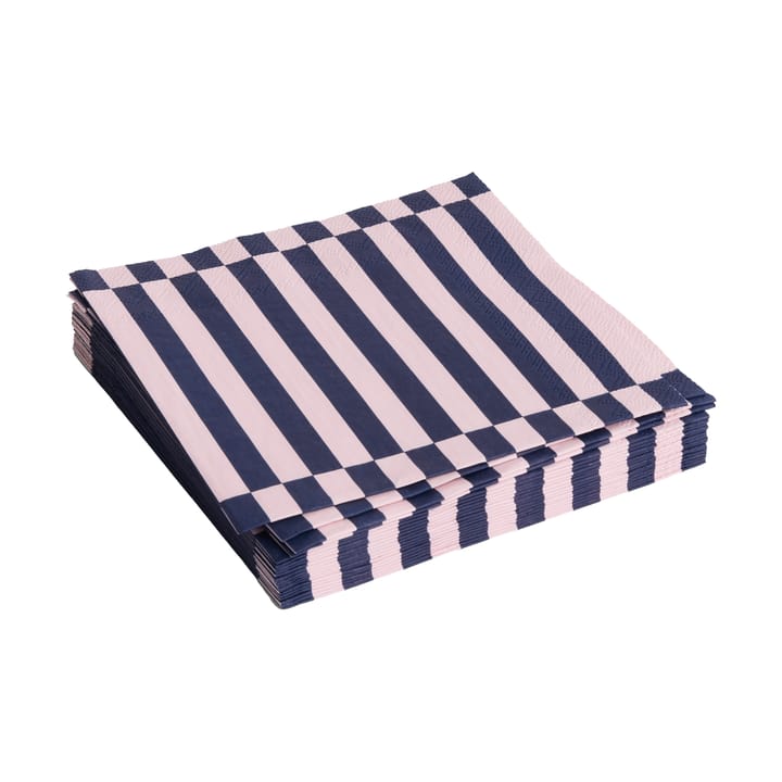 Pattern Dinner Stripe servet 40x40 cm 20-pack - Light pink-dark blue pillar - HAY