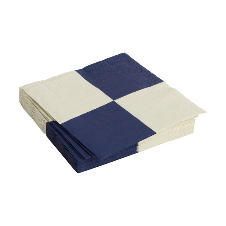 Pattern Lunch Check servet 33x33 cm 20-pack - Off white-dark blue L - HAY