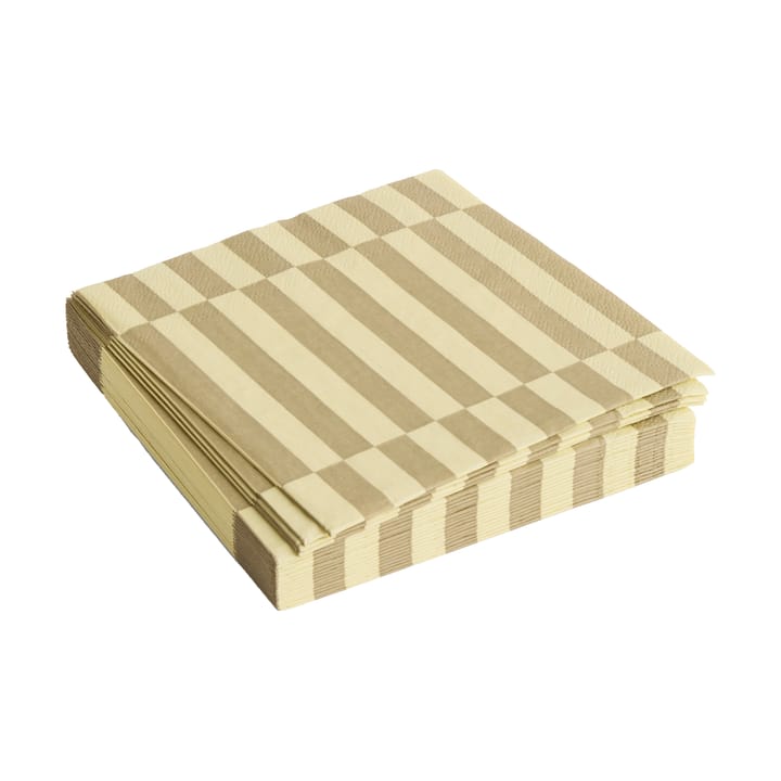 Pattern Lunch Stripe servet 33x33 cm 20-pack - Cream-sand pillar - HAY