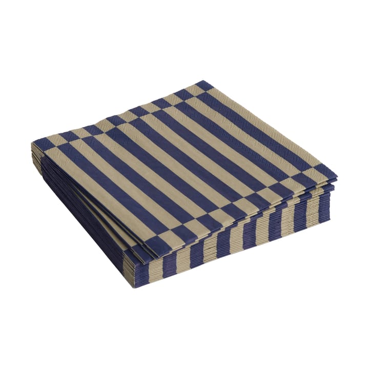 Pattern Lunch Stripe servet 33x33 cm 20-pack - Dark blue-dark sand pillar - HAY