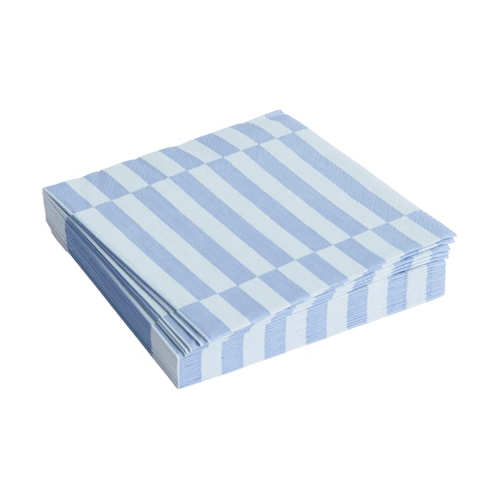 Pattern Lunch Stripe servet 33x33 cm 20-pack - Light blue-dusty blue pillar - HAY