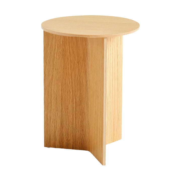 Slit high bijzettafel Ø35 cm - Lacquered oak - HAY