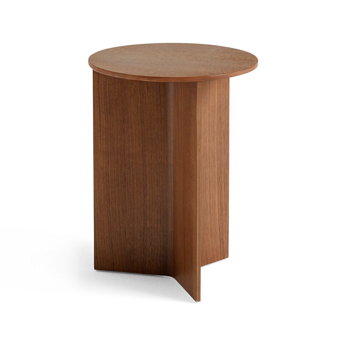 HAY Slit high bijzettafel Ø35 cm Lacquered walnut