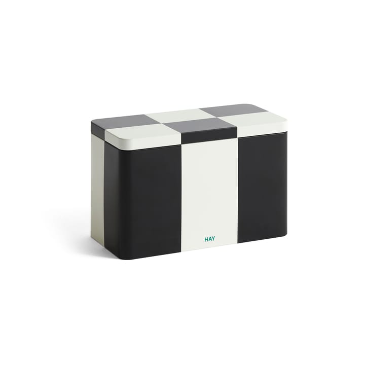 Tin Container voorraadpot medium - Black-off white - HAY