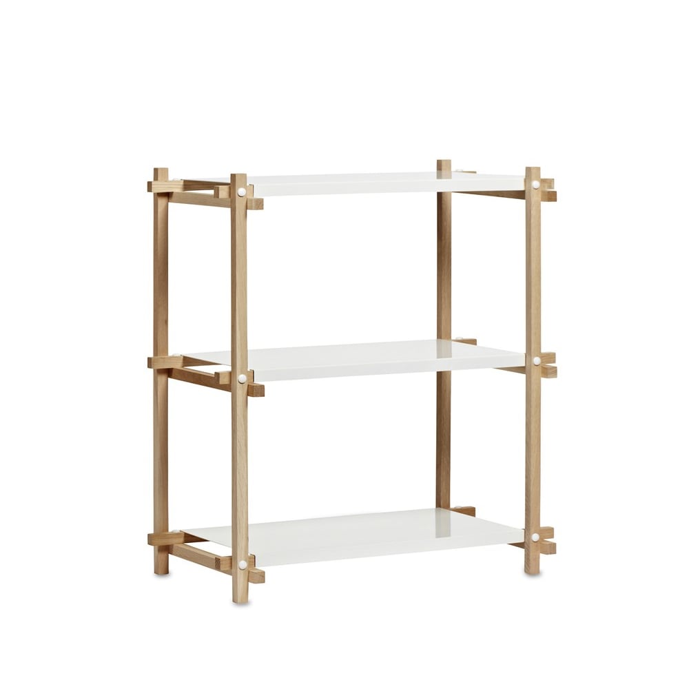 HAY Woody Column plank Oak-white lacquered shelf, low