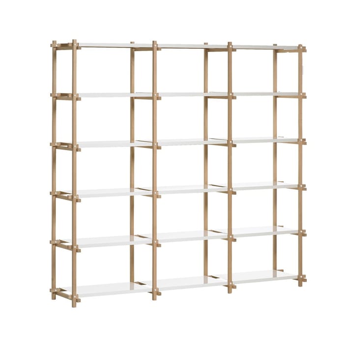 Woody plank - Oak-white lacquered shelf, high - HAY