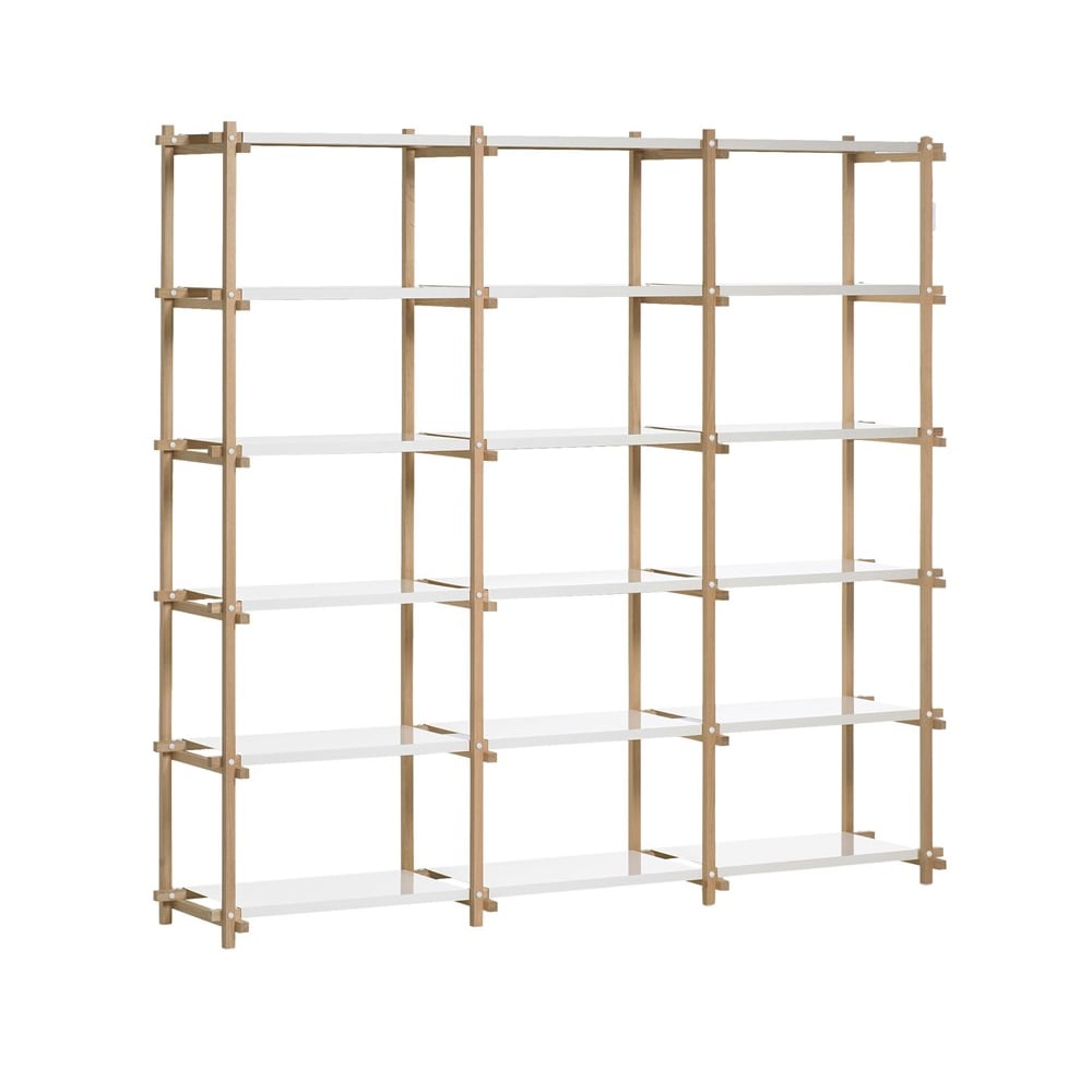 HAY Woody plank Oak-white lacquered shelf, high