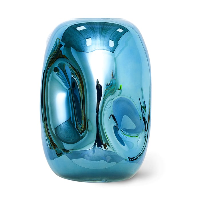 HK Objects glazen vaas 21,5 cm - Blue chrome - HKliving