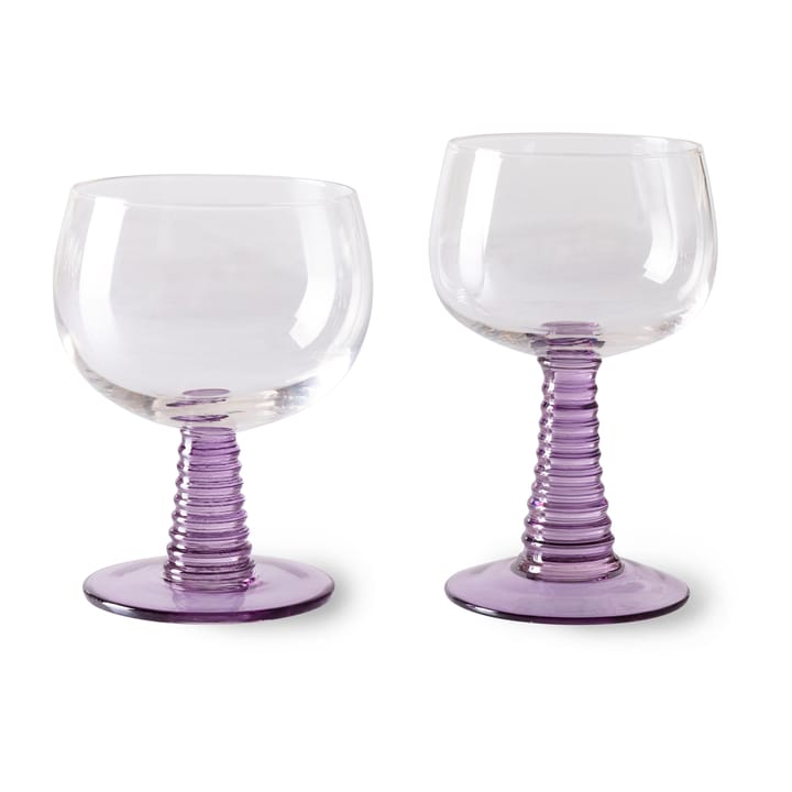 Swirl wijnglas laag, Purple HKliving