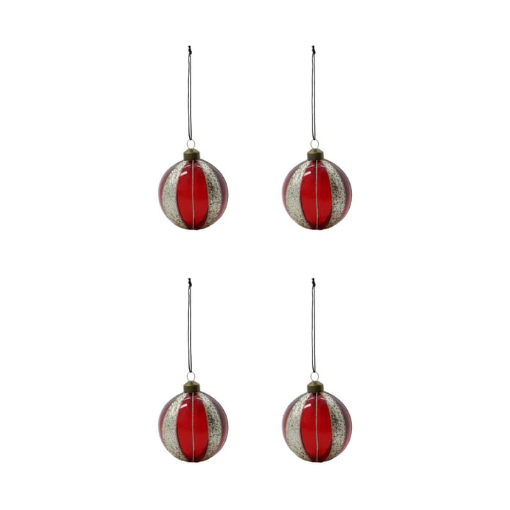 Mult kerstbal Ø8 cm 4-pack, Bordeauxrood House Doctor