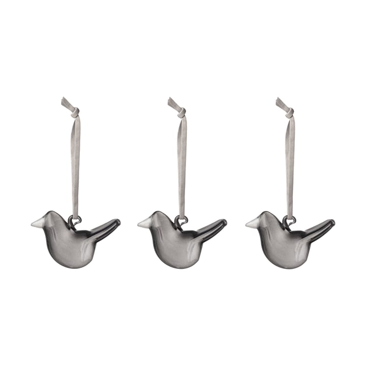 Iittala glazen vogel 3-pack - Grijs - Iittala