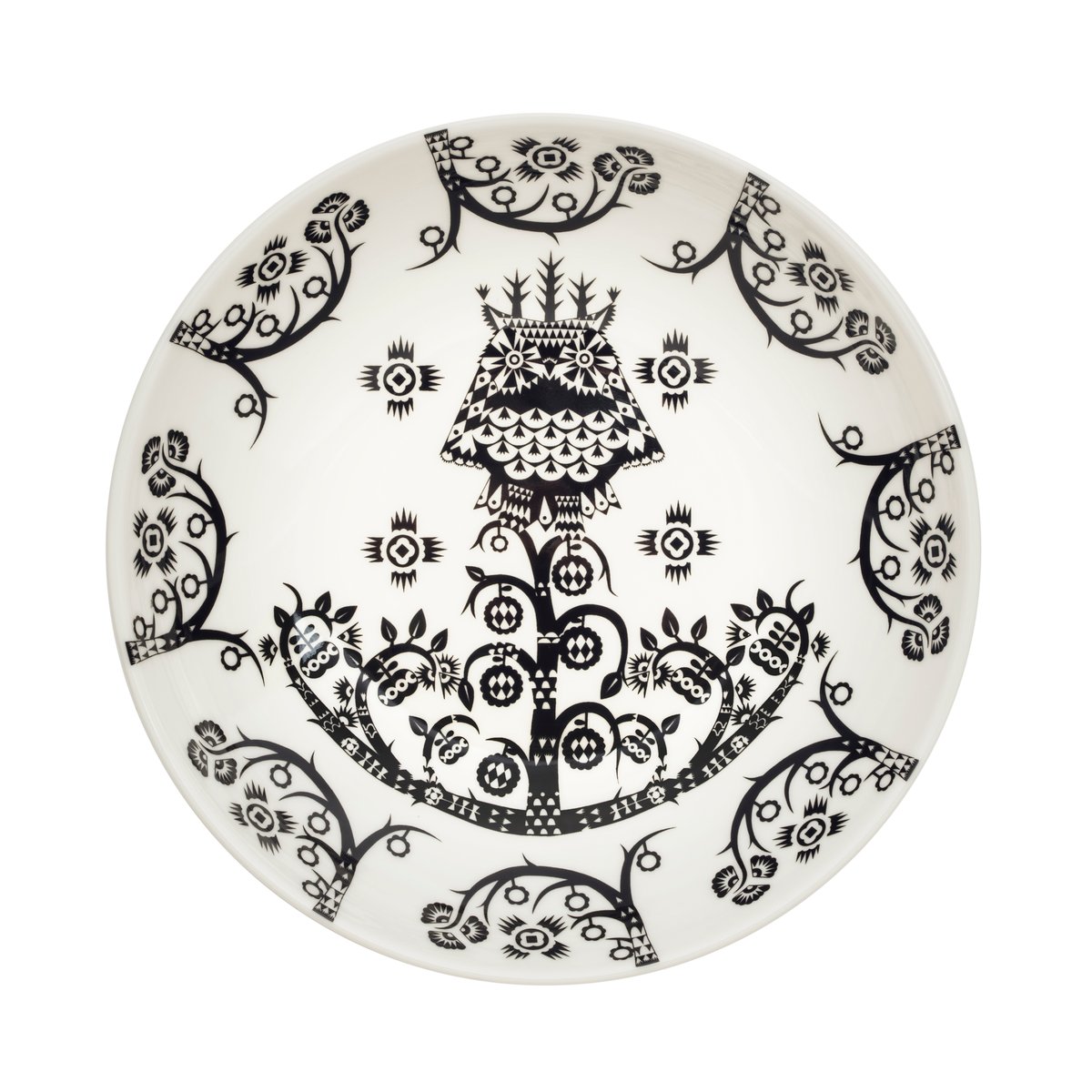 Iittala Taika diep bord 20 cm. zwart patroon