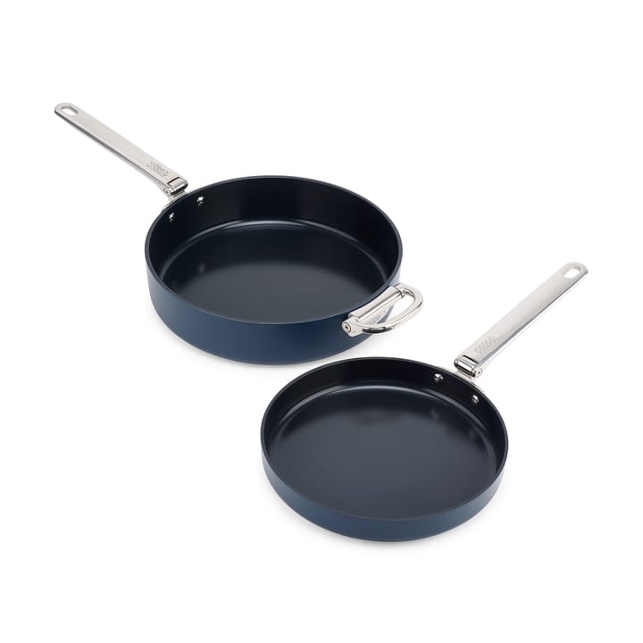 Space non stick koekenpan 2-delig - Blauw - Joseph Joseph