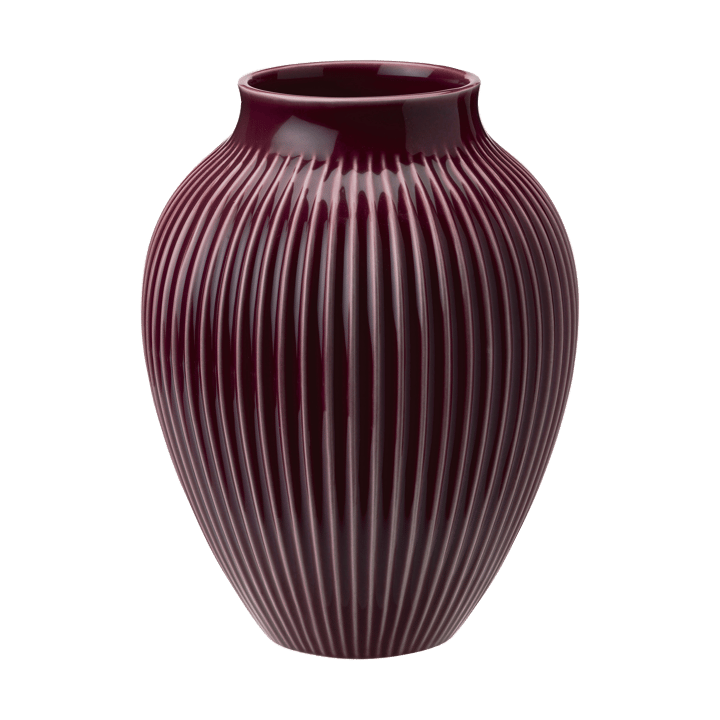 Knabstrup vaas geribbeld 20 cm - Berry - Knabstrup Keramik