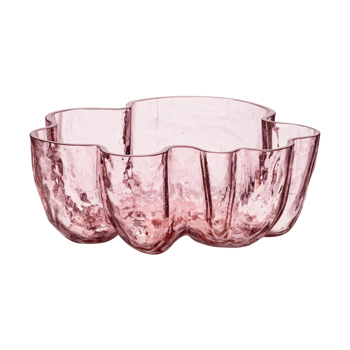 Kosta Boda Crackle kom 10,5 cm Roze