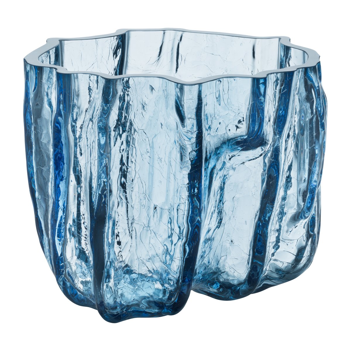 Kosta Boda Crackle vaas 17,5 cm Circulair glas