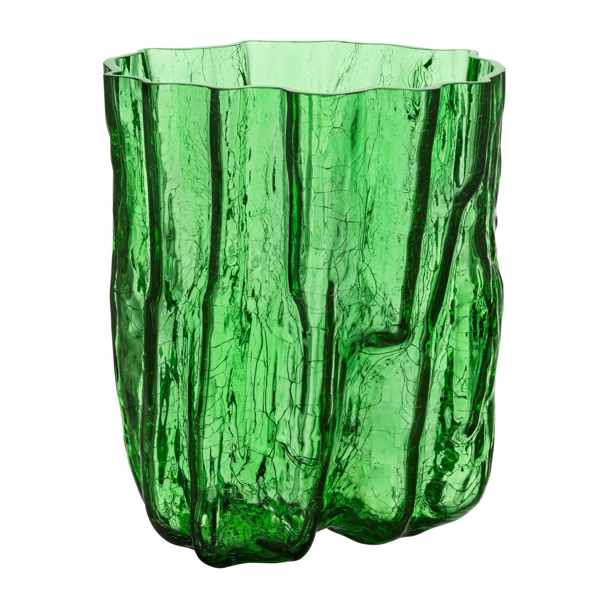 Kosta Boda Crackle vaas 27 cm Groen