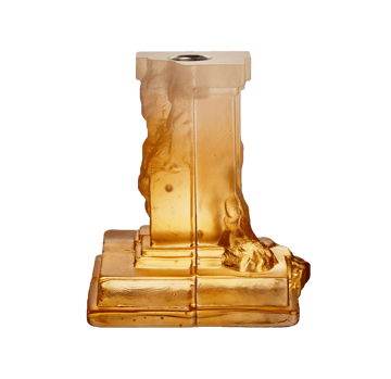 Rocky Baroque kandelaar 150 mm - Amberkleurige waas - Kosta Boda