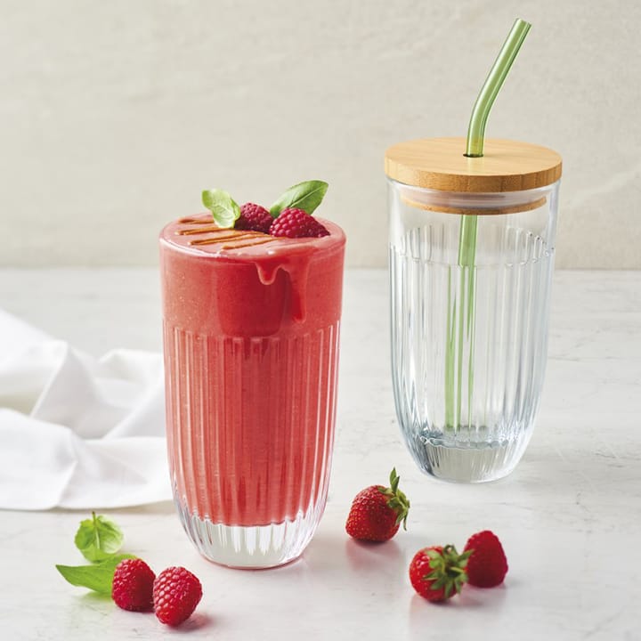 Ouessant smoothieglas met deksel en rietje 43 cl - Transparant - La Rochère