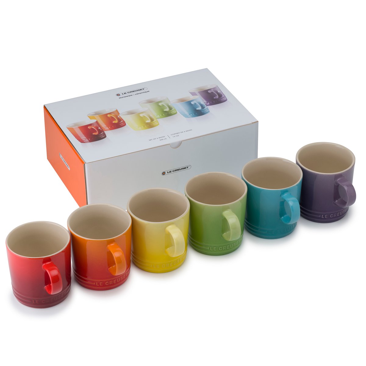 Le Creuset Le Creuset geschenkset mok 35 cl 6-pack Rainbow