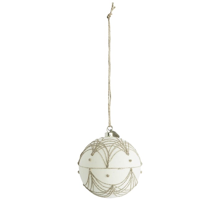 Jalia kerstbal Ø8 cm - Off white-light gold - Lene Bjerre