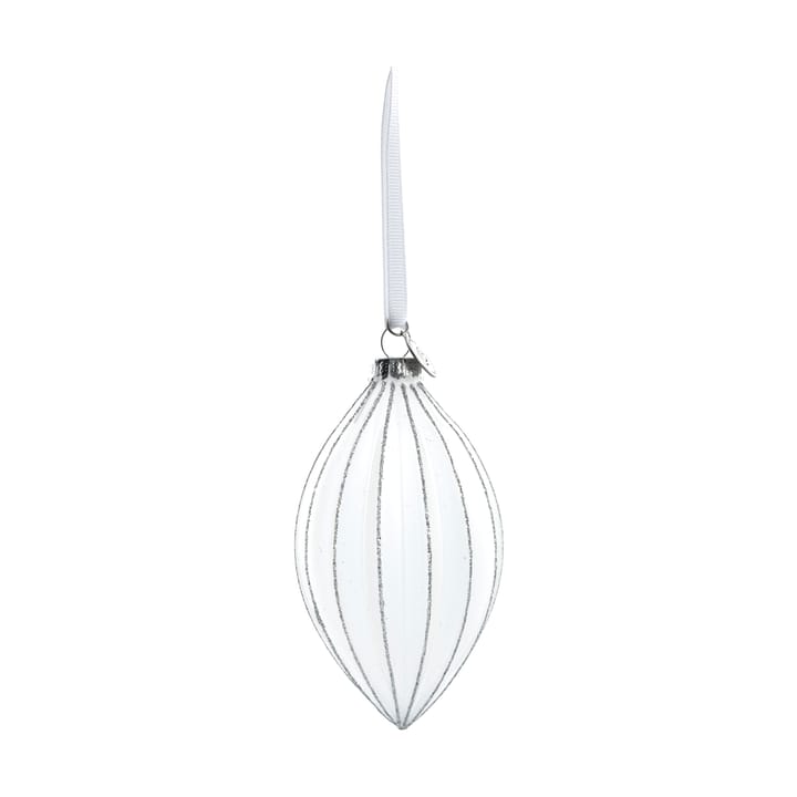 Navina kerstbal 12 cm - White-Silver - Lene Bjerre