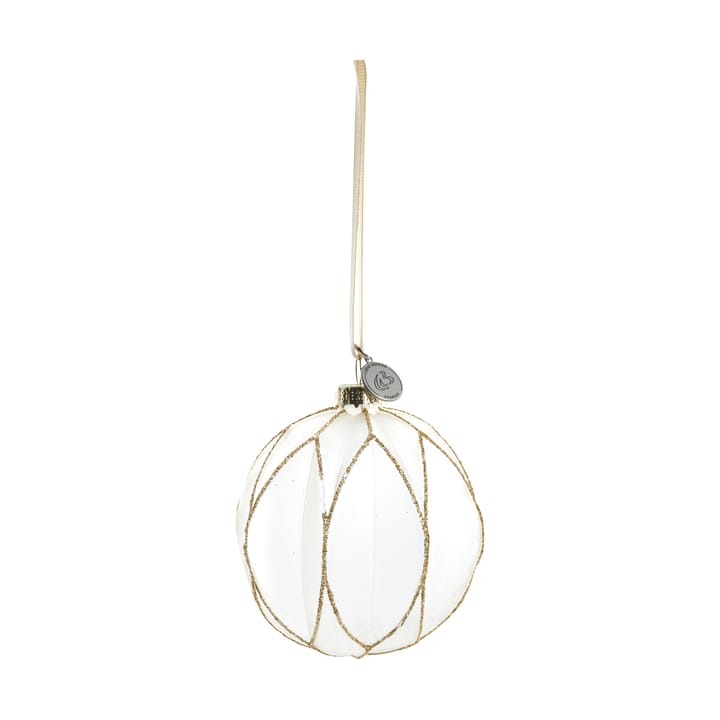 Navina kerstbal Ø8 cm - White-Light gold - Lene Bjerre