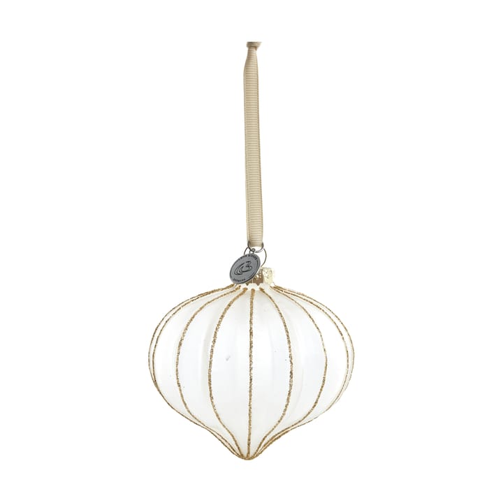 Navina kerstbal 8 cm - White-Light gold - Lene Bjerre