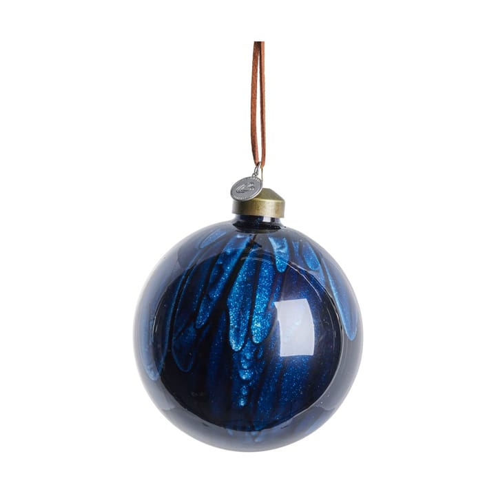 Nosille kerstbal rond Ø10 cm - Donkerblauw - Lene Bjerre