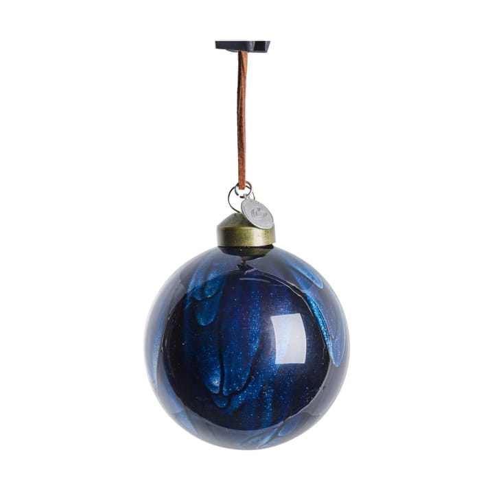 Nosille kerstbal rond Ø8 cm - Donkerblauw - Lene Bjerre