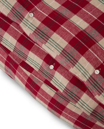 Checked cotton flannel dekbedovertrek - Rood-beige-groen-wit - Lexington