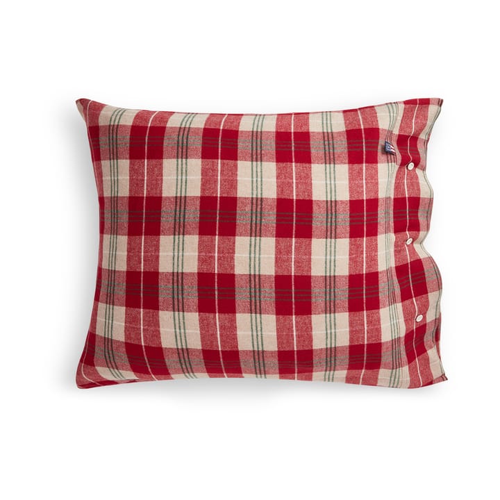 Checked cotton flannel kussensloop 50x60 cm - Rood-beige-groen-wit - Lexington