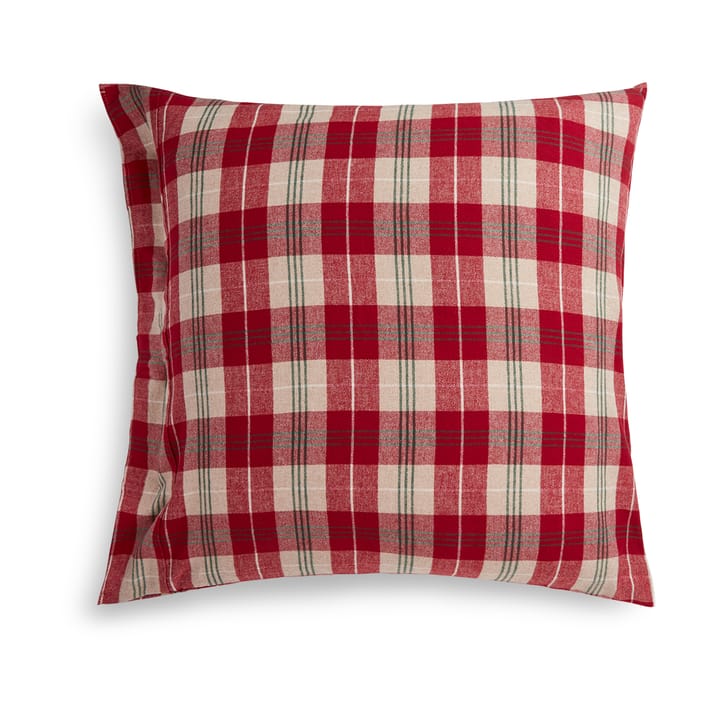 Checked cotton flannel kussensloop 50x60 cm, Rood-beige-groen-wit Lexington