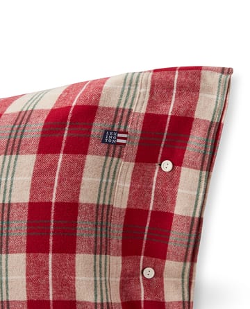 Checked cotton flannel kussensloop 50x60 cm - Rood-beige-groen-wit - Lexington