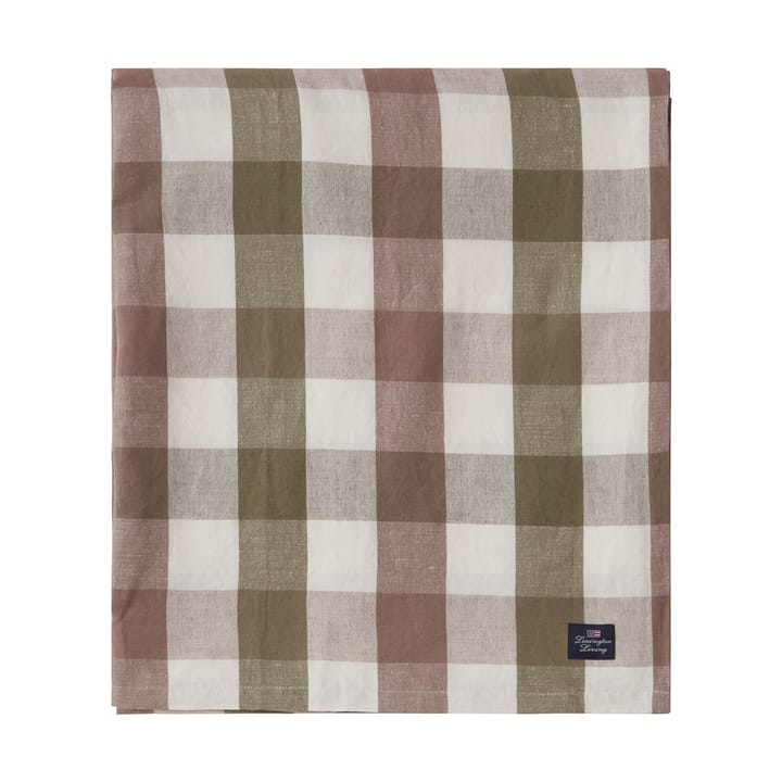 Checked Cotton Linen tafelkleed 150x250 cm, Olive Lexington