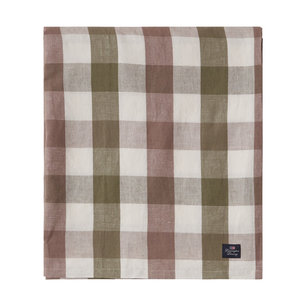 Lexington Checked Cotton Linen tafelkleed 150x350 cm Olive