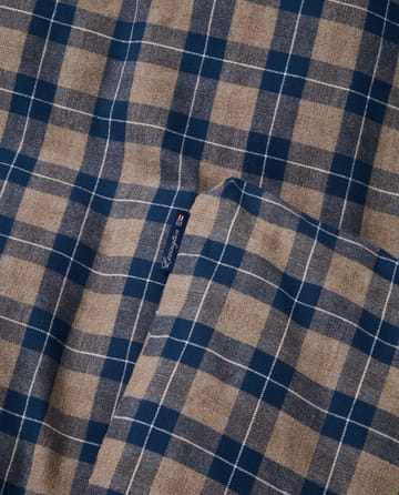 Checked Flannel dekbedovertrek 150x210 cm - Denim blue-beige - Lexington