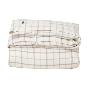 Checked Flannel dekbedovertrek 150x210 cm - White-brown - Lexington