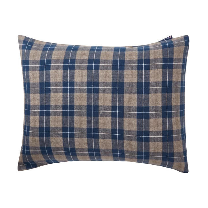 Checked Flannel kussensloop 50x60 cm, Denim blue-beige Lexington