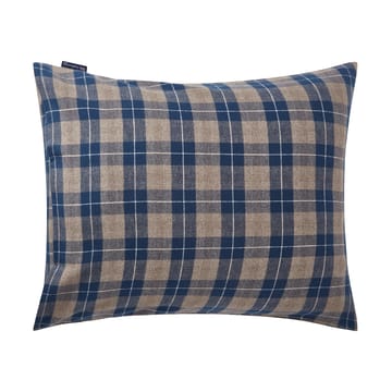 Checked Flannel kussensloop 50x60 cm - Denim blue-beige - Lexington