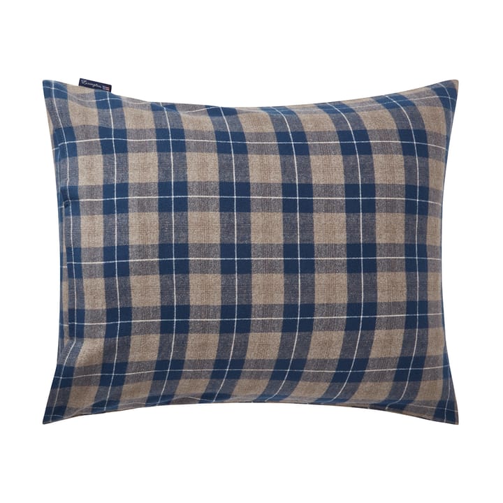 Checked Flannel kussensloop 50x60 cm, Denim blue-beige Lexington